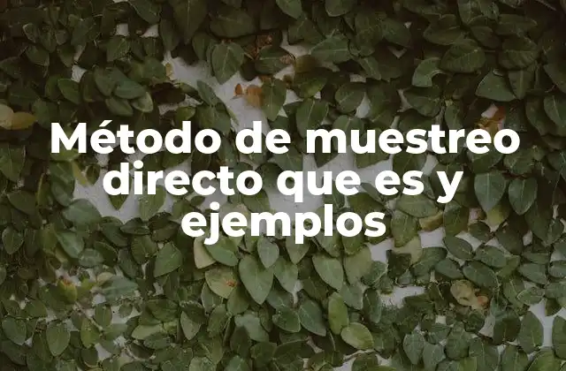 Método de Muestreo Directo que es y Ejemplos 2 Características del método de muestreo directo