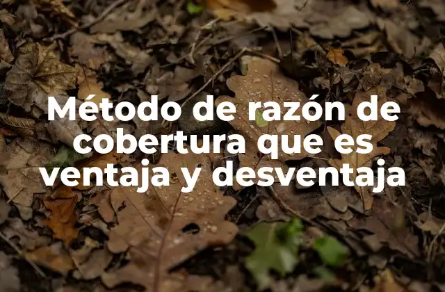 Método de Razón de Cobertura que es Ventaja y Desventaja