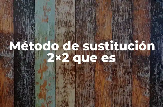 Método de Sustitución 2×2 que es