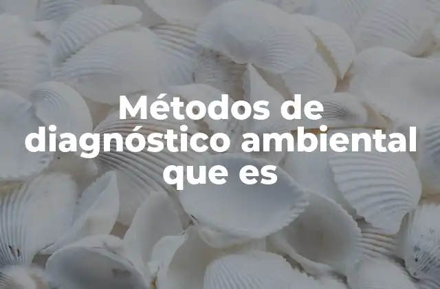 Métodos de Diagnóstico Ambiental que es