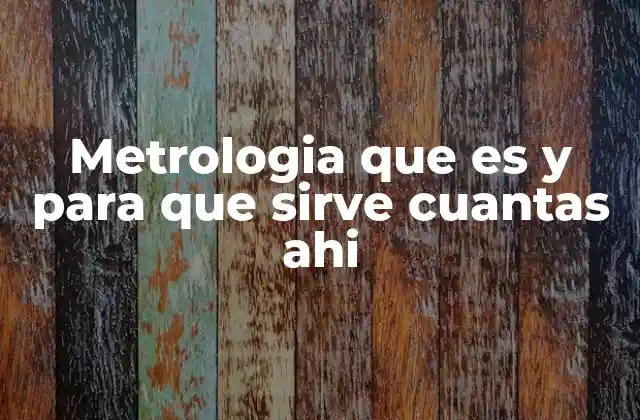 Metrologia que es y para que Sirve Cuantas Ahi