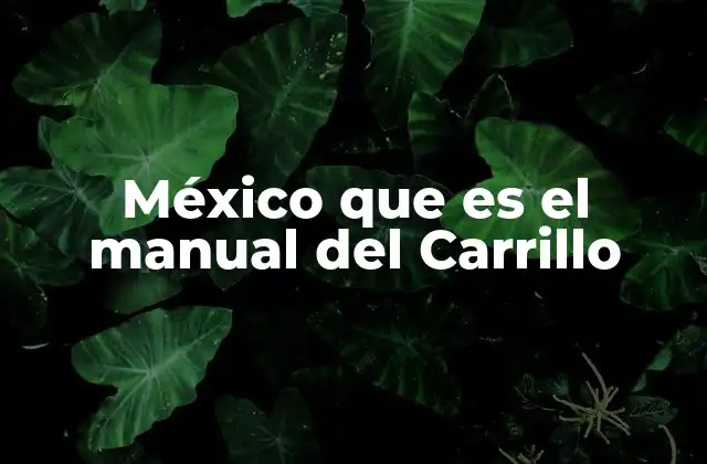 México que es el Manual Del Carrillo