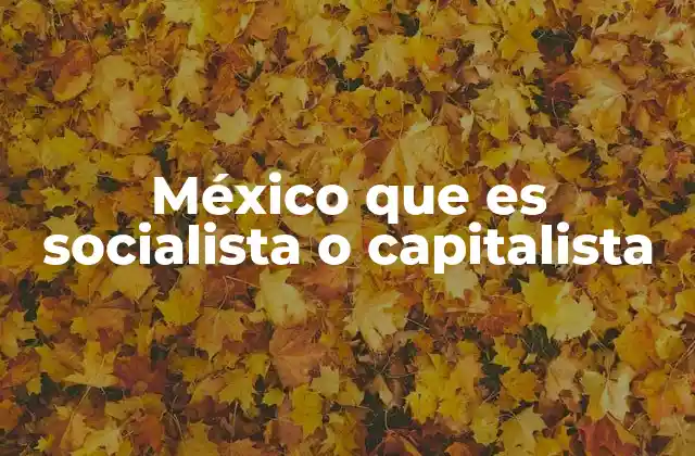 México que es Socialista o Capitalista