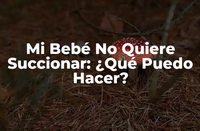 Mi Bebé No Quiere Succionar: ¿qué Puedo Hacer?