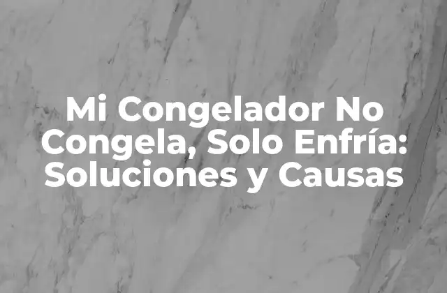 Mi Congelador No Congela, Solo Enfría: Soluciones y Causas