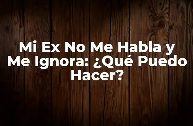 Mi Ex No Me Habla y Me Ignora: ¿qué Puedo Hacer?