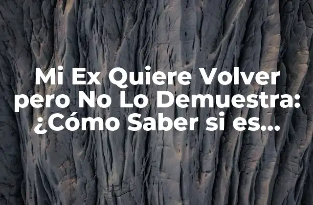 Mi Ex Quiere Volver pero No Lo Demuestra: ¿cómo Saber Si es Verdad?