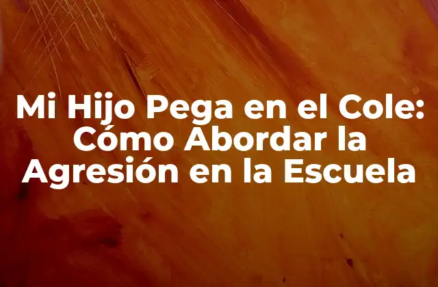 Mi Hijo Pega en el Cole: Cómo Abordar la Agresión en la Escuela