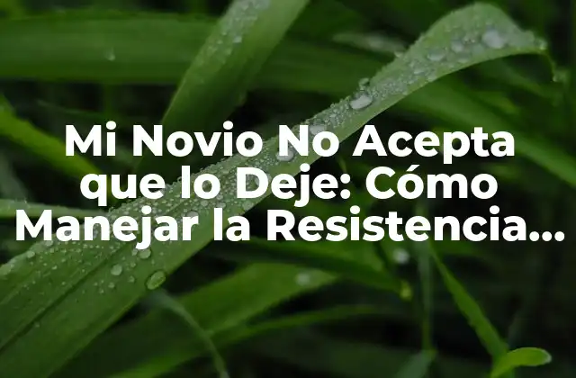 Razones por las que Tu Novio No Acepta que lo Dejes