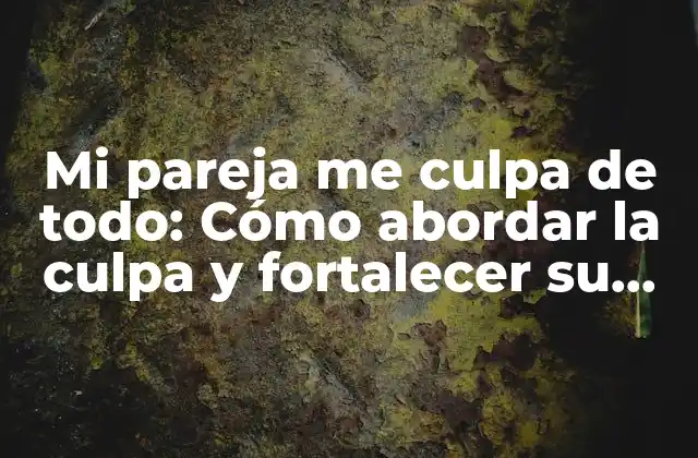 Mi Pareja Me Culpa de Todo: Cómo Abordar la Culpa y Fortalecer Su Relación