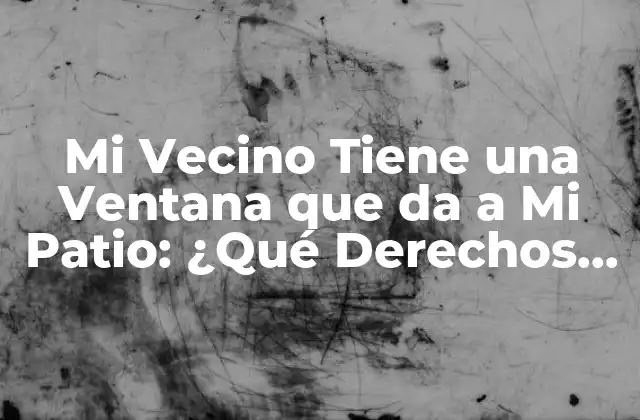 Mi Vecino Tiene una Ventana que Da a Mi Patio: ¿qué Derechos Tengo como Propietario?