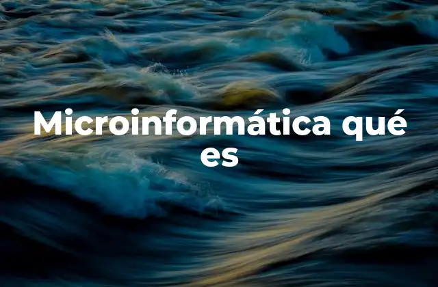 Microinformática Qué es