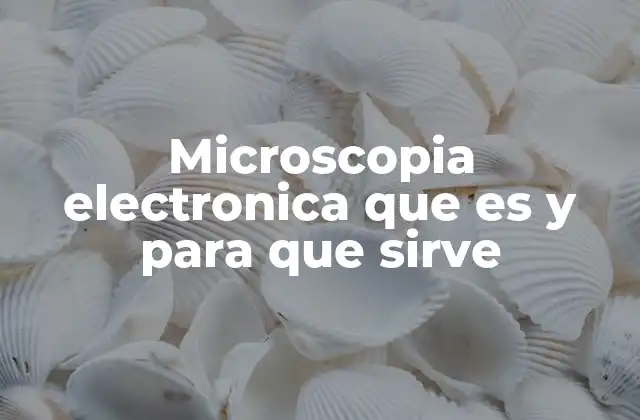 Microscopia Electronica que es y para que Sirve
