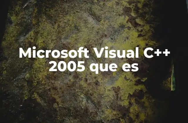 Microsoft Visual C++ 2005 que es