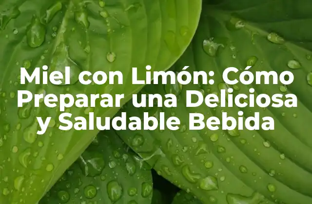 Miel con Limón: Cómo Preparar una Deliciosa y Saludable Bebida