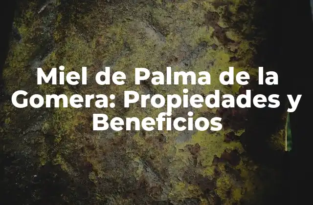 Miel de Palma de la Gomera: Propiedades y Beneficios