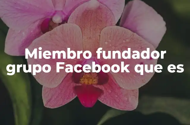 Miembro Fundador Grupo Facebook que es