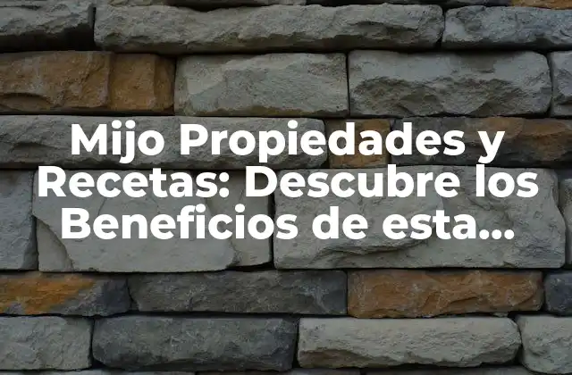 Mijo Propiedades y Recetas: Descubre los Beneficios de Esta Súper Alimentación