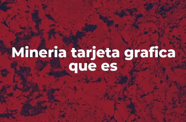 Mineria Tarjeta Grafica que es