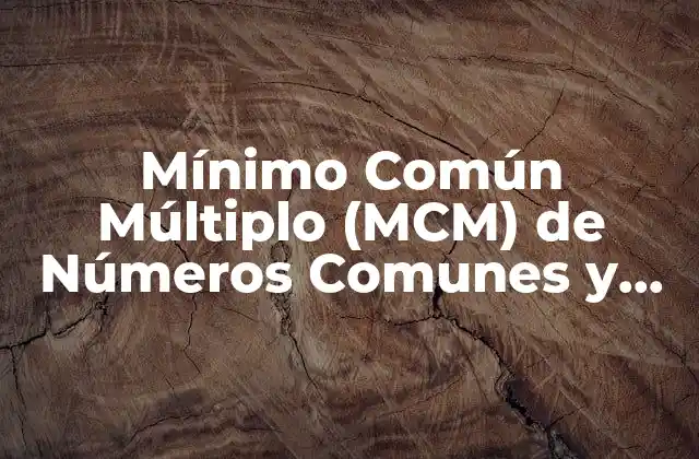 Mínimo Común Múltiplo (mcm) de Números Comunes y No Comunes