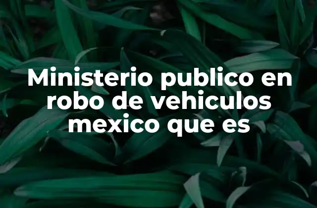 Ministerio Publico en Robo de Vehiculos Mexico que es