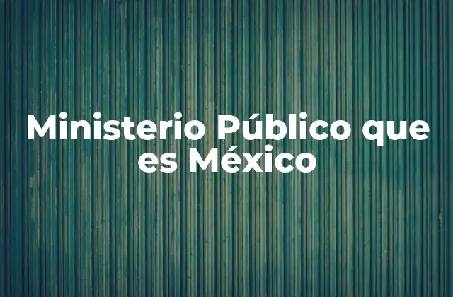 Ministerio Público que es México