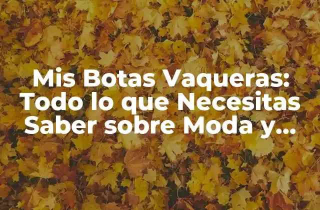 Mis Botas Vaqueras: Todo Lo que Necesitas Saber sobre Moda y Estilo