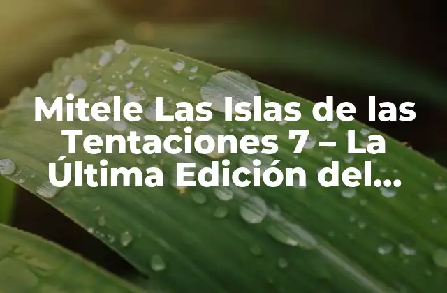 Mitele las Islas de las Tentaciones 7 – la Última Edición Del Reality Show