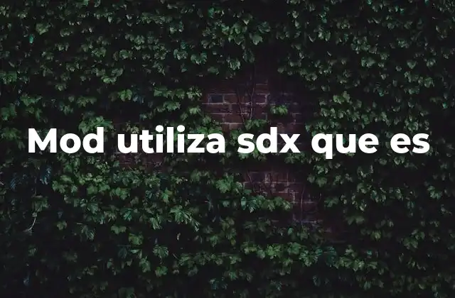 Mod Utiliza Sdx que es