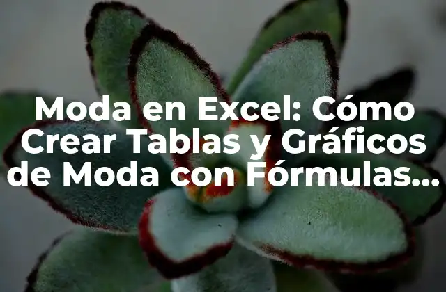 Moda en Excel: Cómo Crear Tablas y Gráficos de Moda con Fórmulas y Funciones