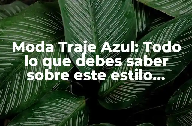 Moda Traje Azul: Todo Lo que Debes Saber sobre Este Estilo Icónico