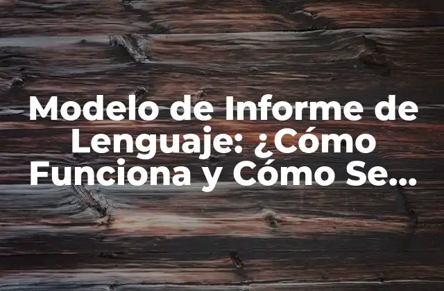 ¿Qué es un Modelo de Informe de Lenguaje?