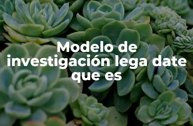 Modelo de Investigación Lega Date que es