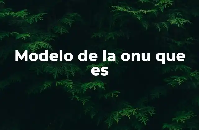 Modelo de la Onu que es
