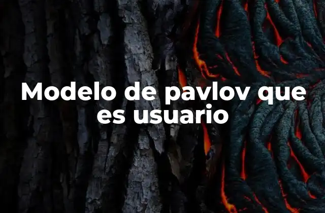 Modelo de Pavlov que es Usuario