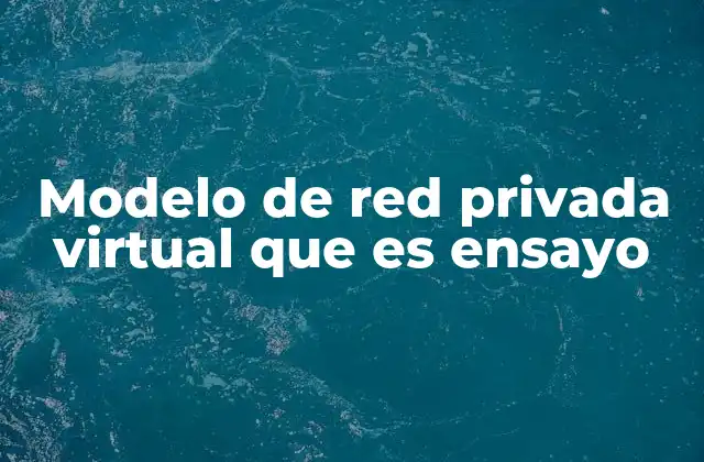 Modelo de Red Privada Virtual que es Ensayo