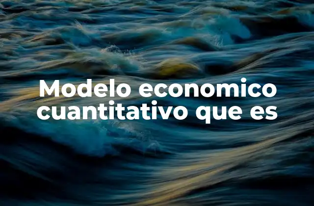 Modelo Economico Cuantitativo que es
