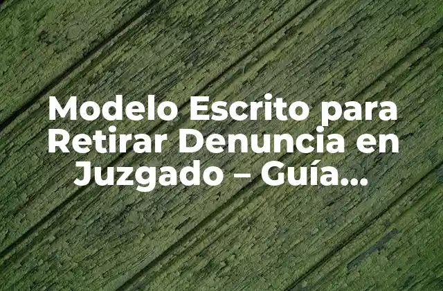 Modelo Escrito para Retirar Denuncia en Juzgado – Guía Completa