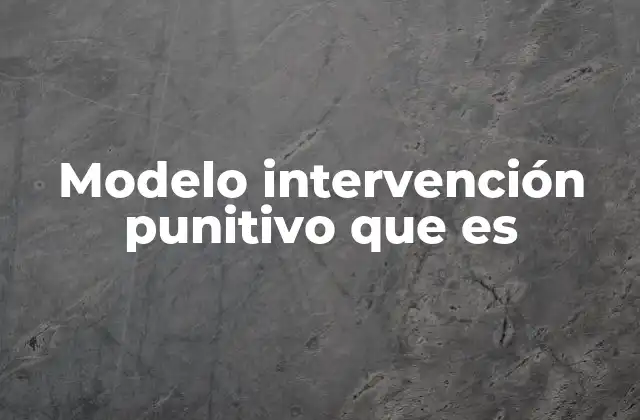 Modelo Intervención Punitivo que es