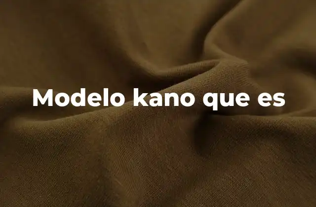 Modelo Kano que es