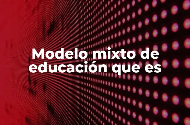 Modelo Mixto de Educación que es