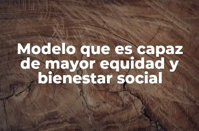 Modelo que es Capaz de Mayor Equidad y Bienestar Social