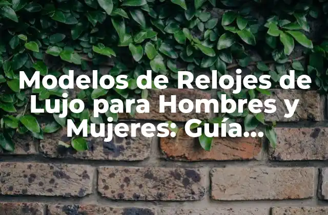 Modelos de Relojes de Lujo para Hombres y Mujeres: Guía Completa