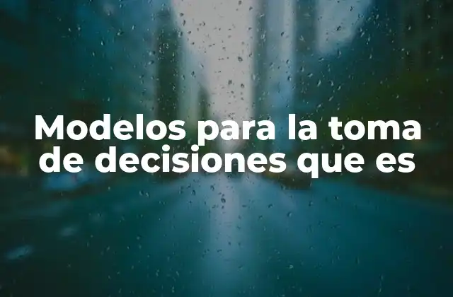 Cómo los modelos estructuran el proceso de decisión