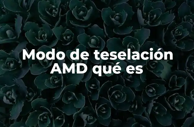 Modo de Teselación Amd Qué es