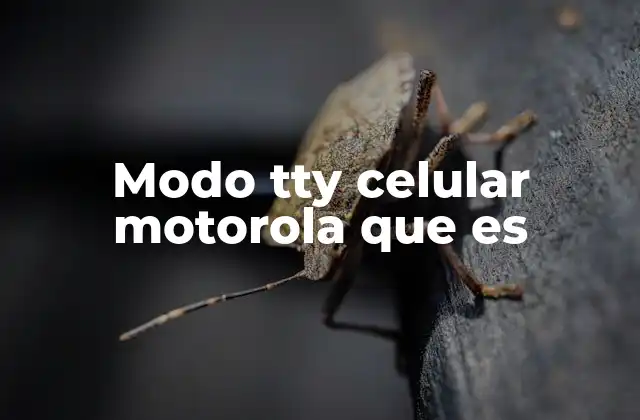 Modo Tty Celular Motorola que es