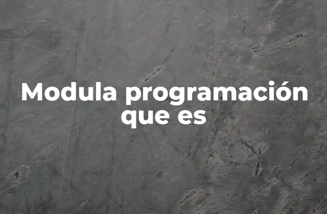 Modula Programación que es