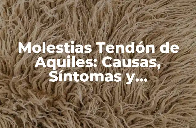 Molestias Tendón de Aquiles: Causas, Síntomas y Tratamientos