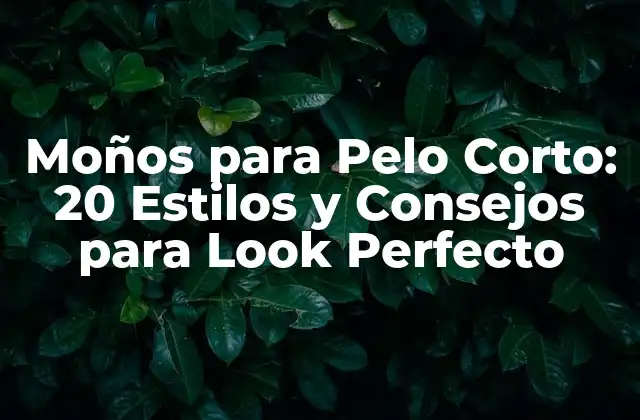 Moños para Pelo Corto: 20 Estilos y Consejos para Look Perfecto