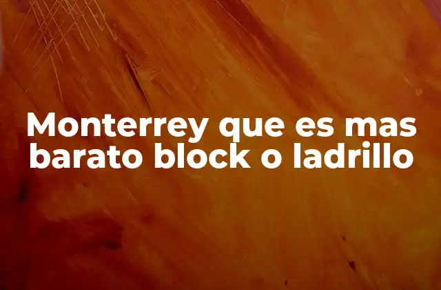 Monterrey que es mas Barato Block o Ladrillo 2 Factores que influyen en el costo de construcción en Monterrey